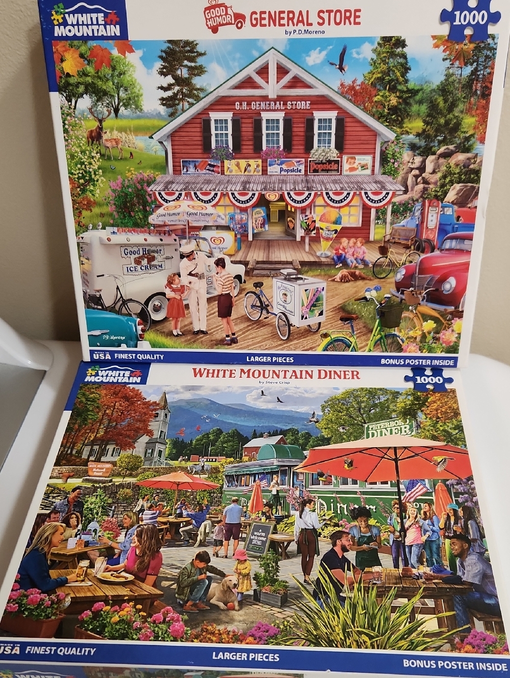 2/$22 WHITE MOUNTAIN PUZZLES 1000 pc Puzzle General Store & White Mountain Diner
